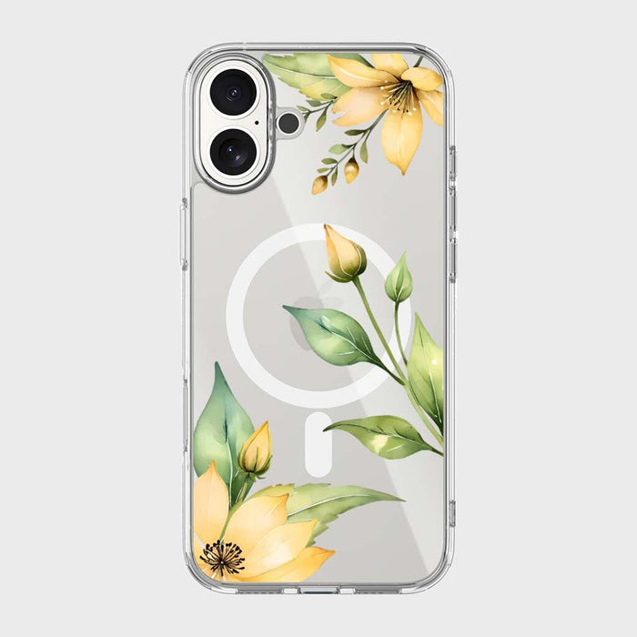 Yellow Wildflower Clear Design Case with MagSafe - iPhone 16