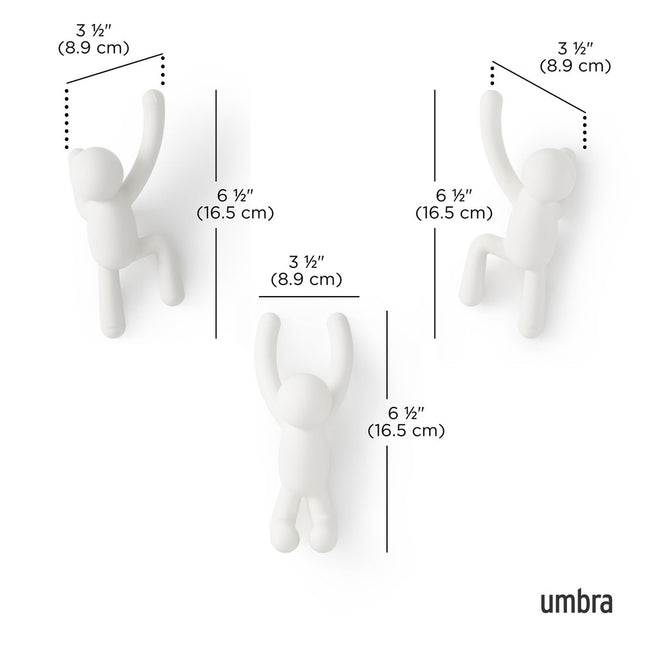 UMBRA Buddy Wall Hooks, Set of 3 - White