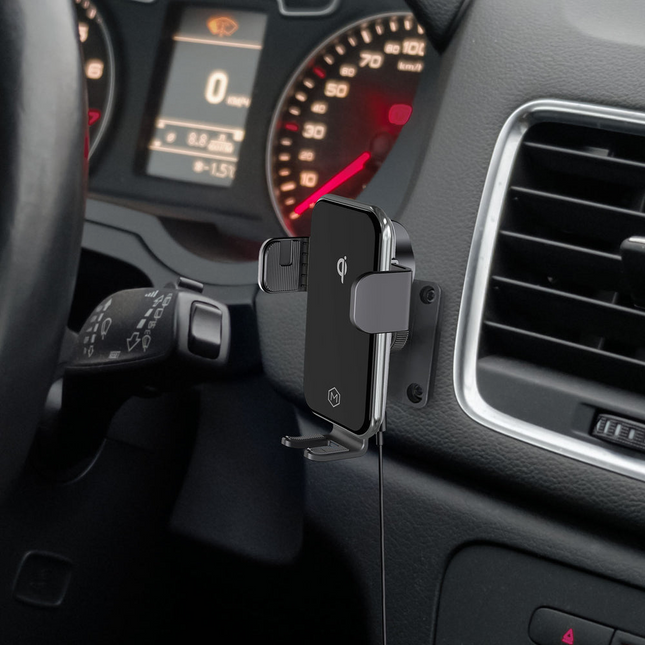 Qi 15W Wireless Car Charger Mount With AMPS Plate