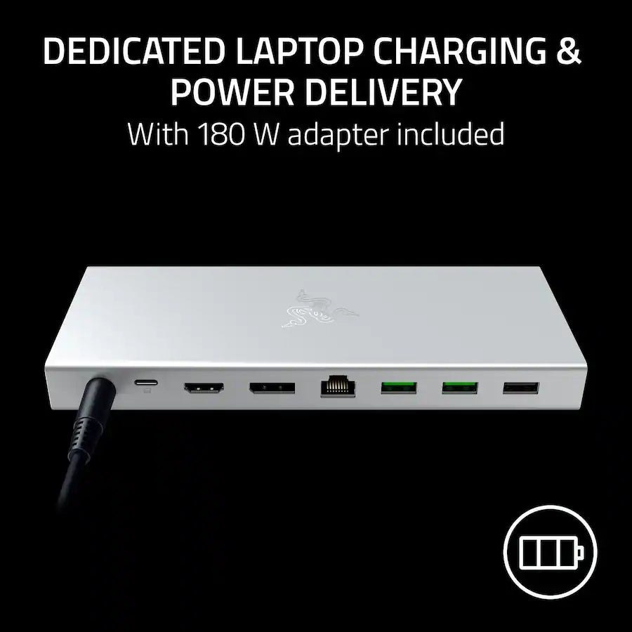 Razer USB 4 Dock Station 14-in-1 Multiports Adapter - Mercury White (Brand New Sealed)