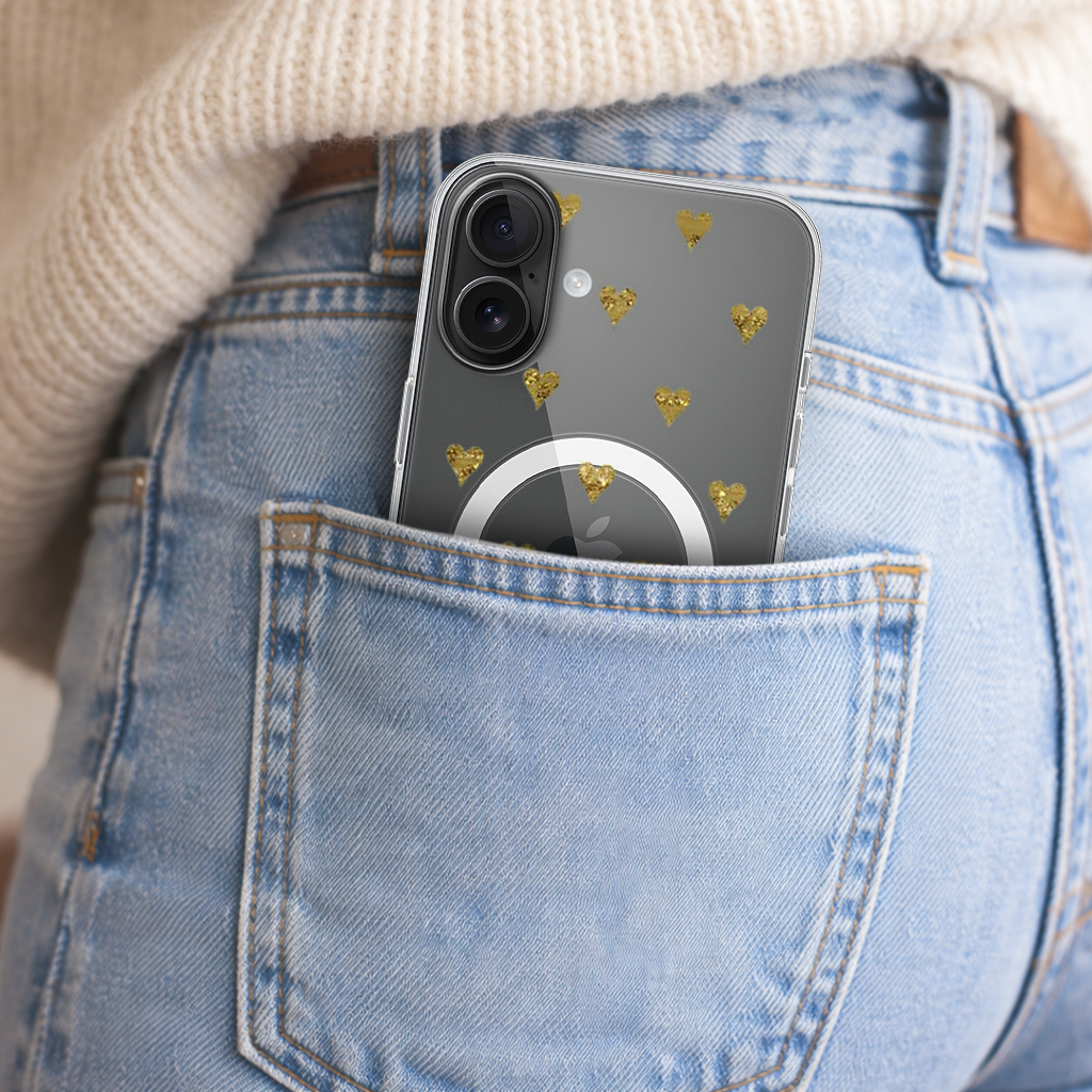 Gold Hearts - iPhone 16