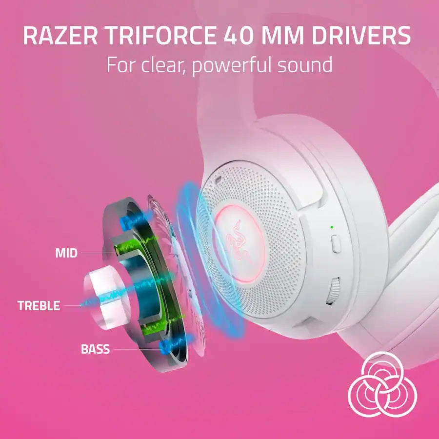 Razer Kraken Kitty V2 BT Wireless Headset White (Razer Renewed)