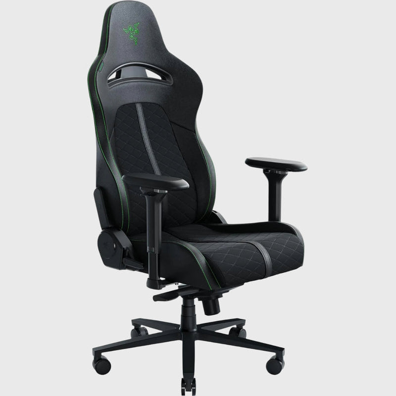 Razer Enki - Gaming Chair for All-Day Gaming Comfort - Black/Green (Razer Renewed)