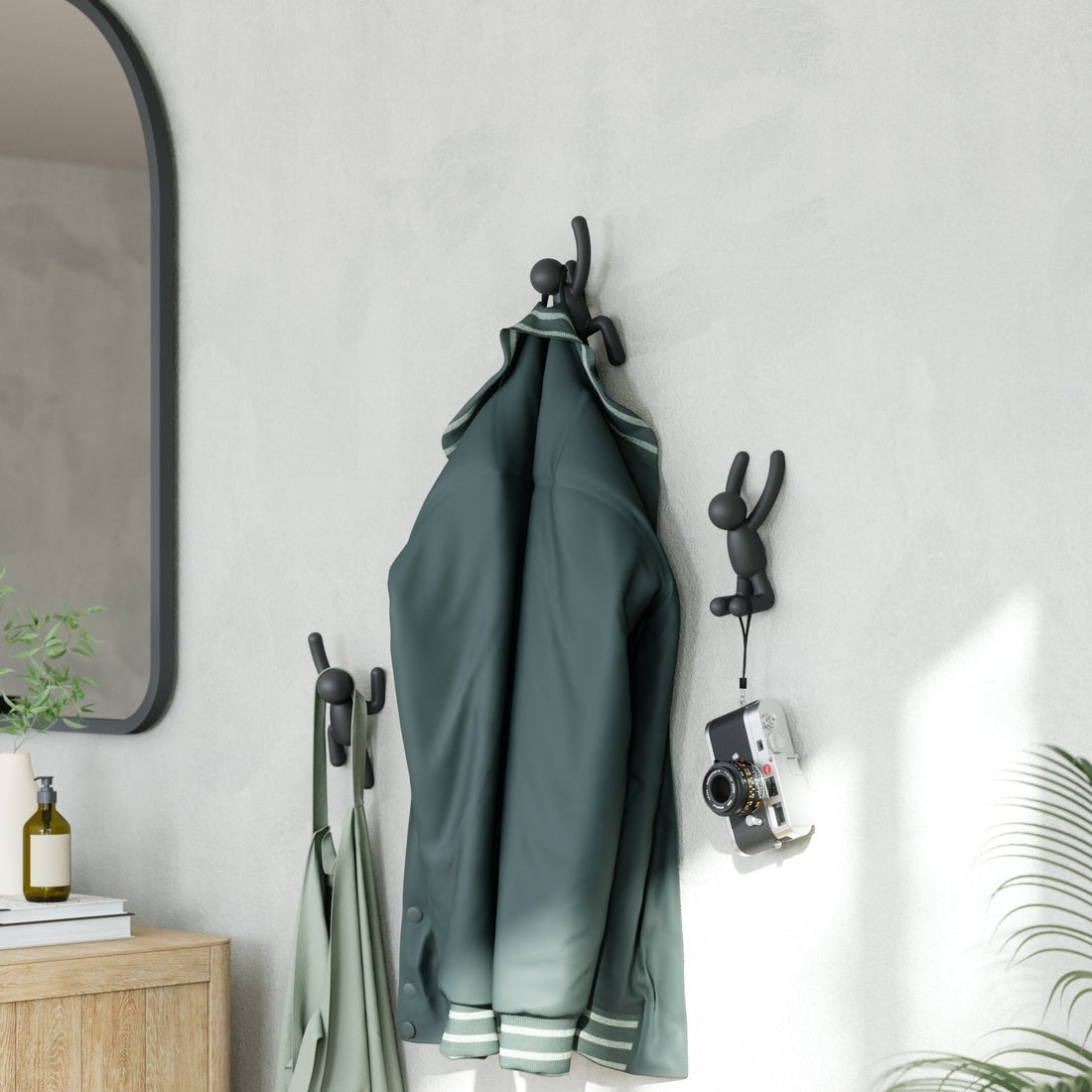 UMBRA Buddy Wall Hooks, Set of 3 - Black