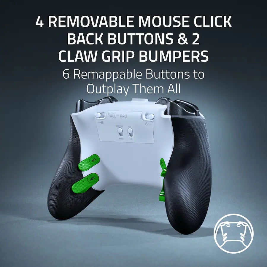 Razer Raiju V3 Pro - White Wireless Gaming Controller (Razer Renewed)