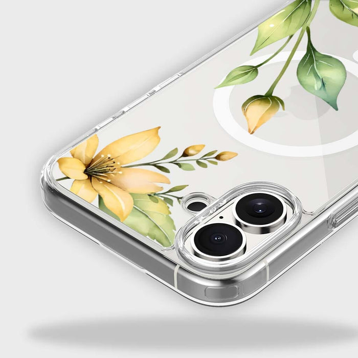 Yellow Wildflower Clear Design Case with MagSafe - iPhone 16