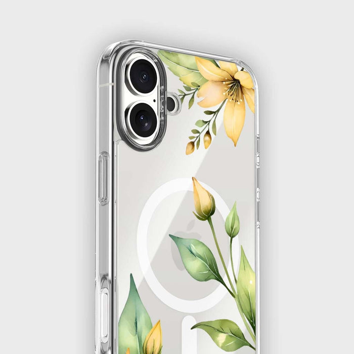 Yellow Wildflower Clear Design Case with MagSafe - iPhone 16