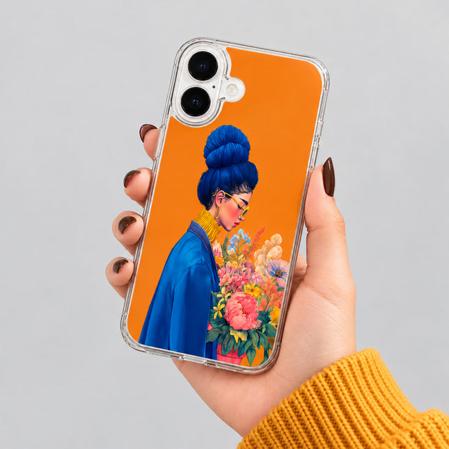 Woman in Blue iPhone 17 Case