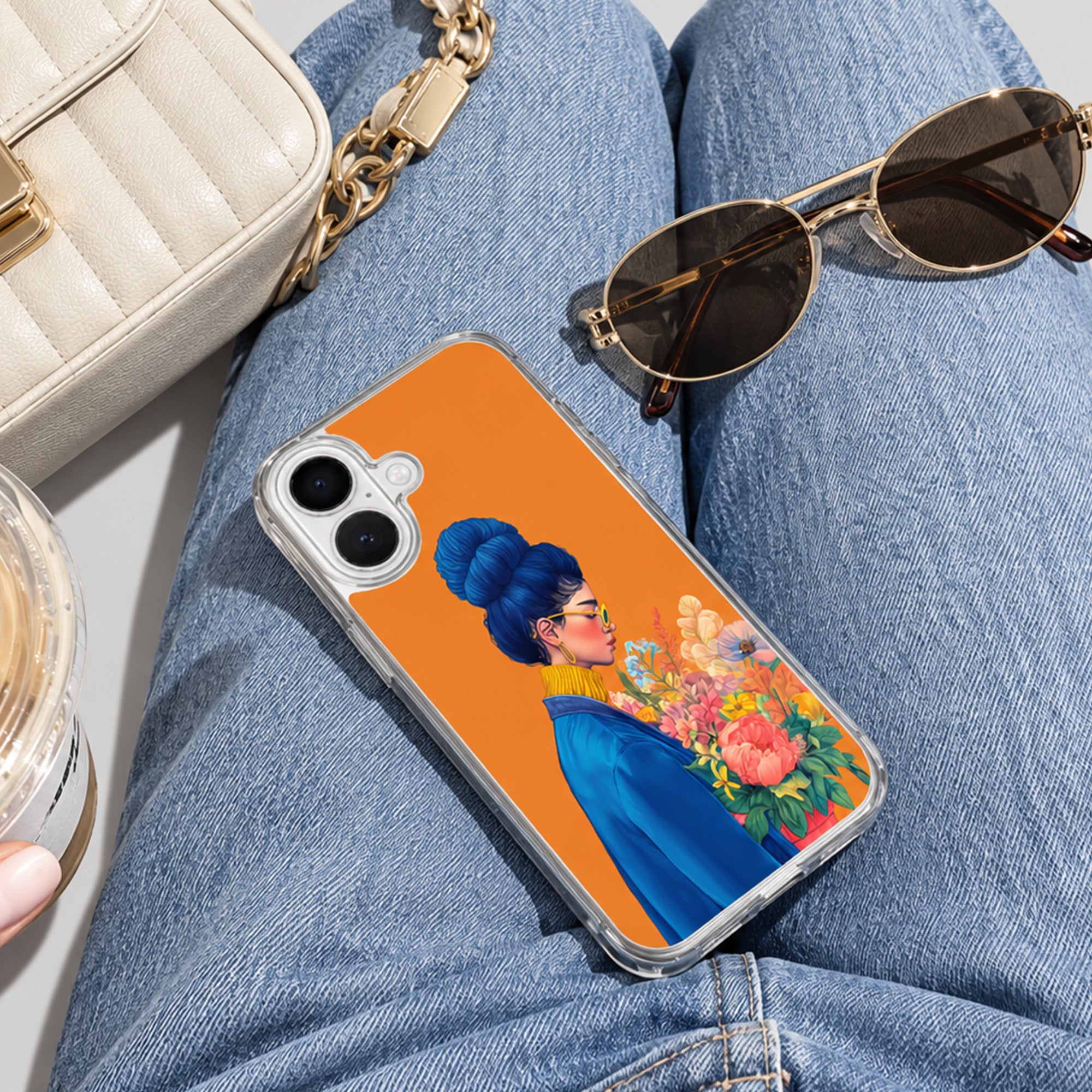 Woman in Blue iPhone 17 Case