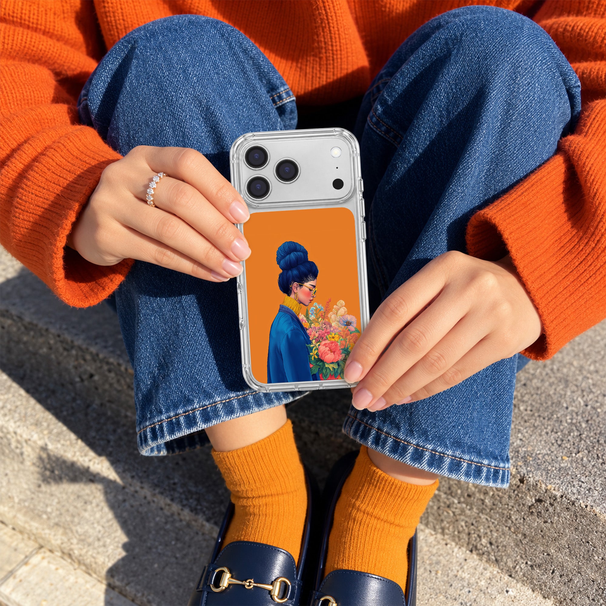 Woman in Blue iPhone 17 / 18 Pro Max Case