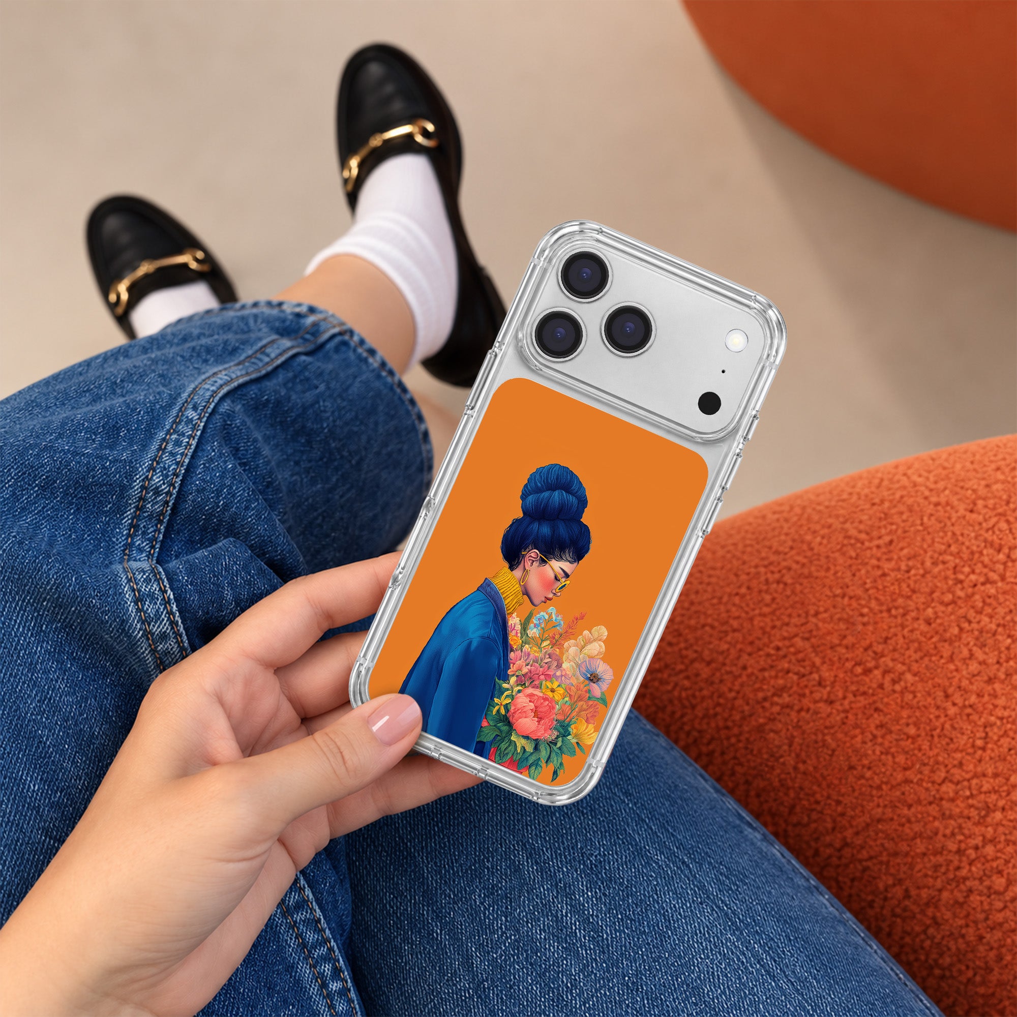 Woman in Blue iPhone 17 / 18 Pro Max Case