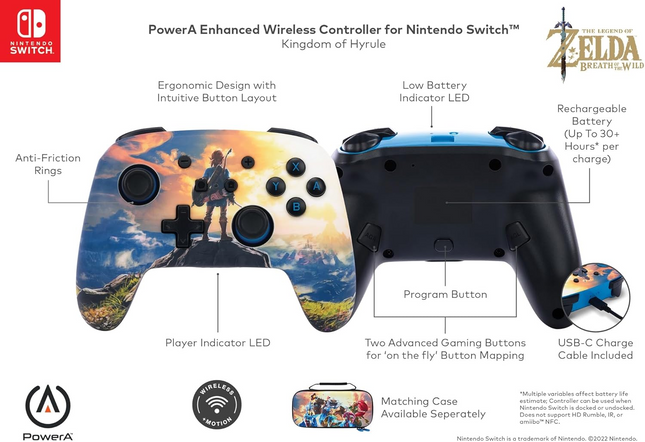PowerA - Nintendo Switch Enhanced Wireless Controller- Kingdom of Hyrule