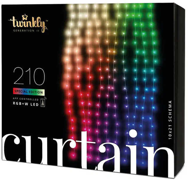 TWINKLY Curtain 210-Light Smart LED Multi Color