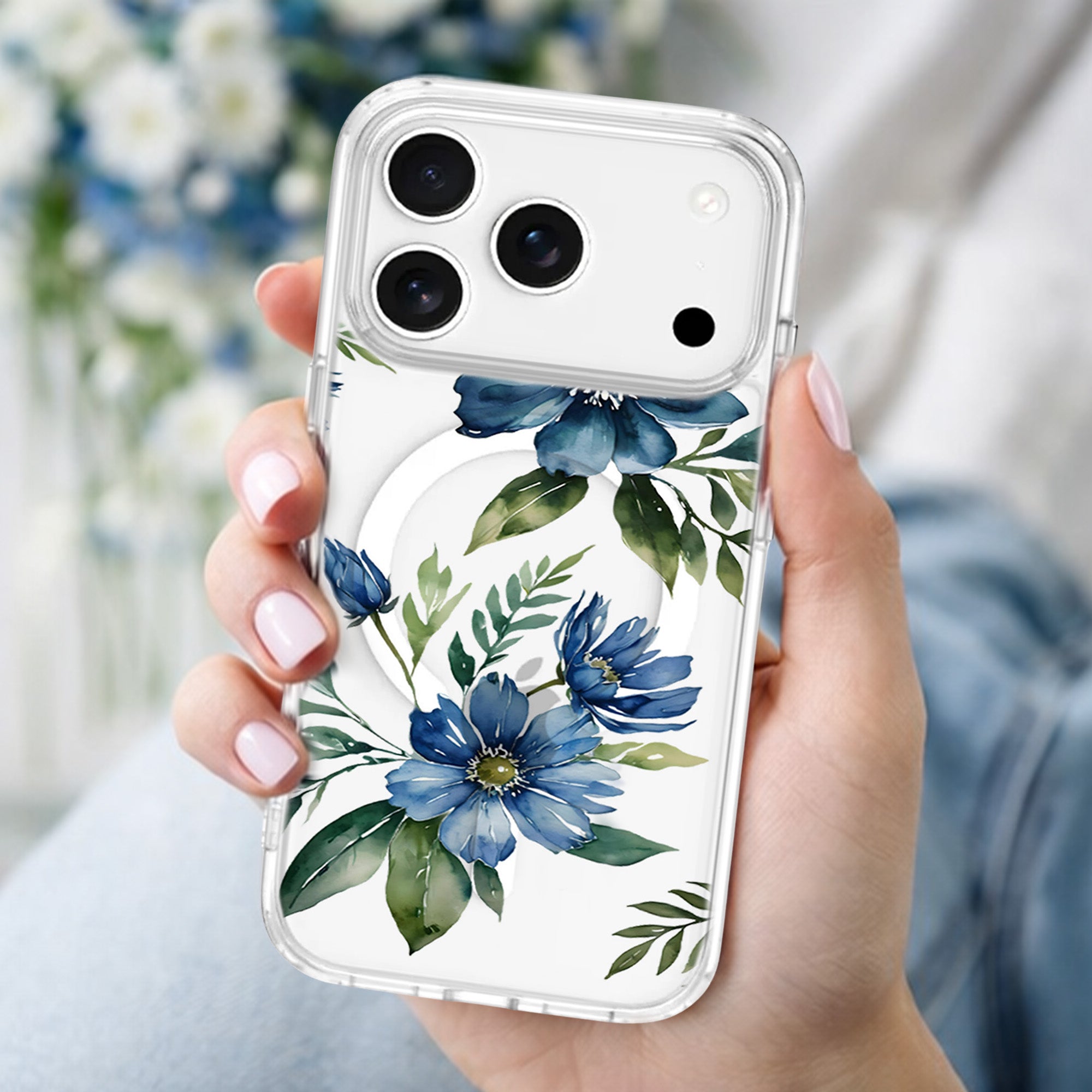 Blue Floral - iPhone 17 Pro