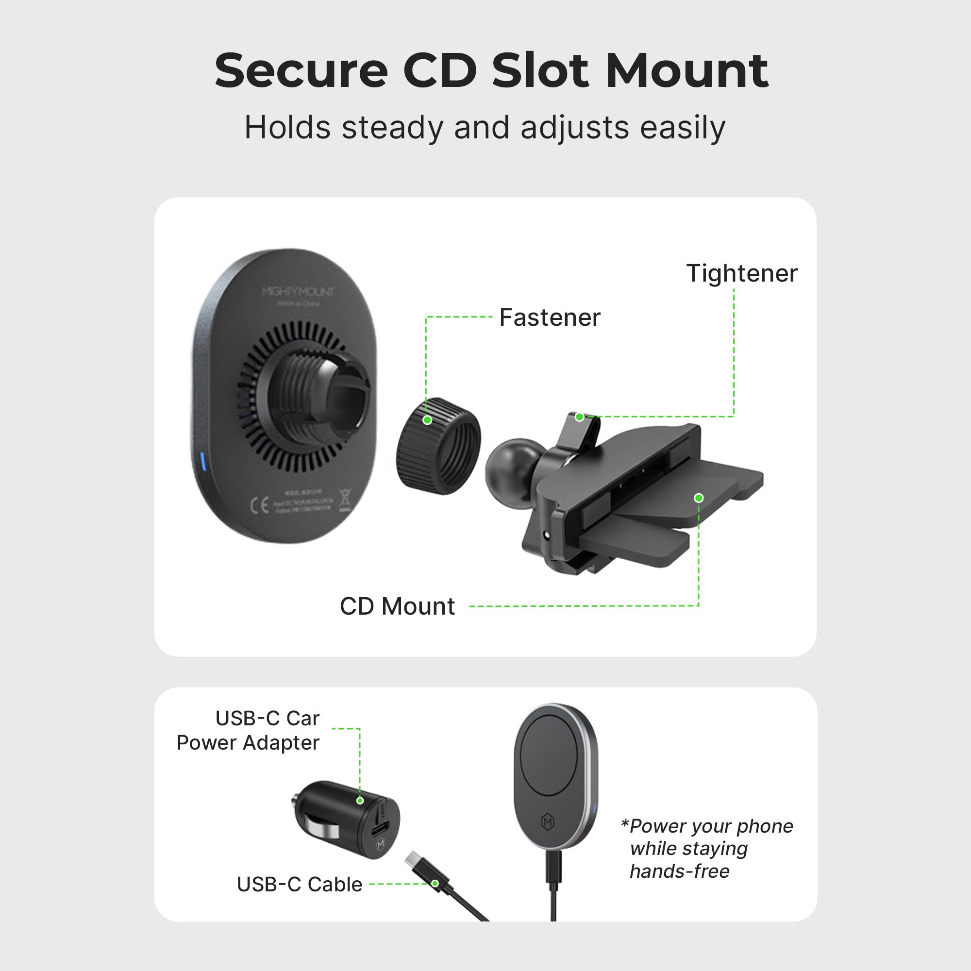 MagSafe Wireless CD Phone Mount Car Charger (Version 2.0)