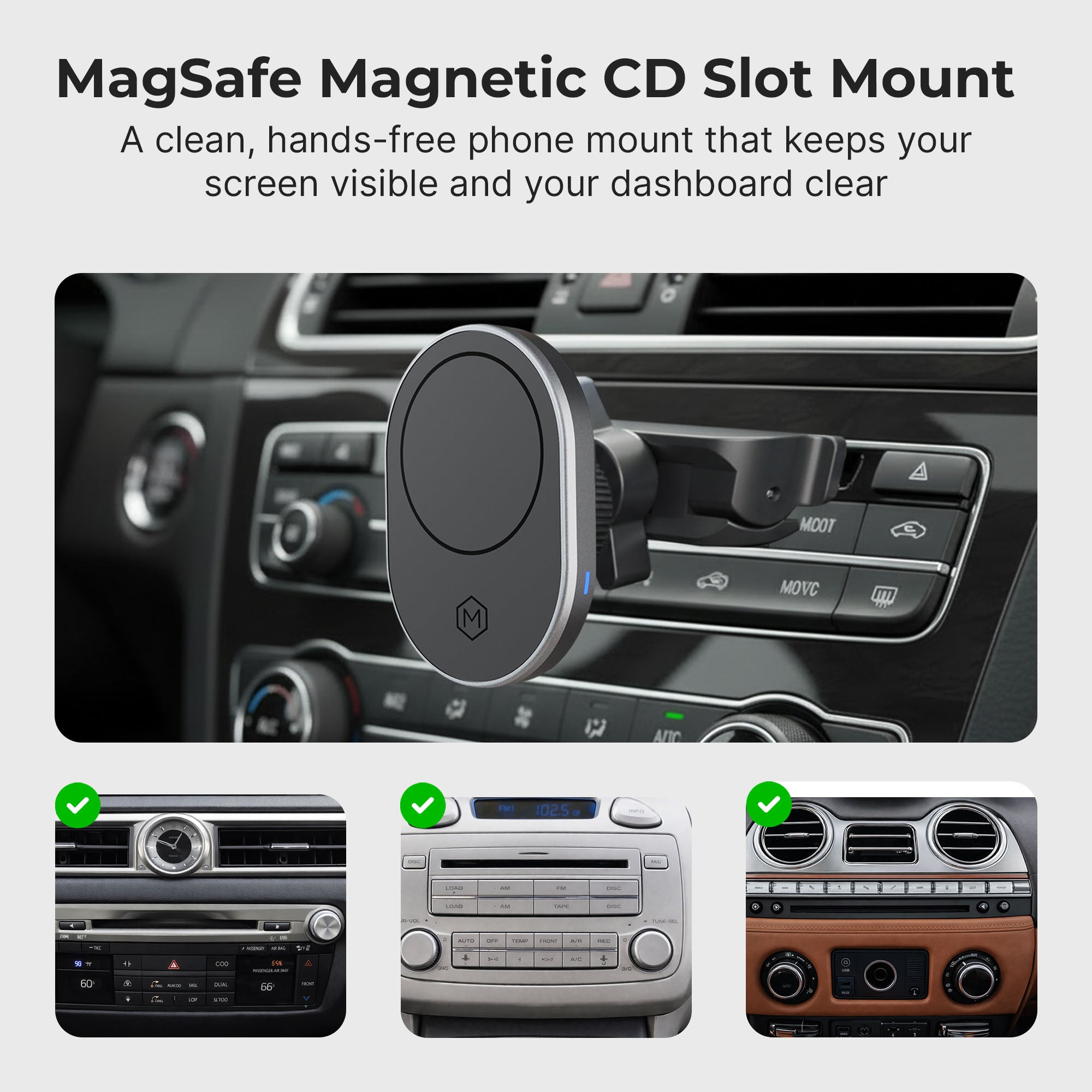 MagSafe Wireless CD Phone Mount Car Charger (Version 2.0)
