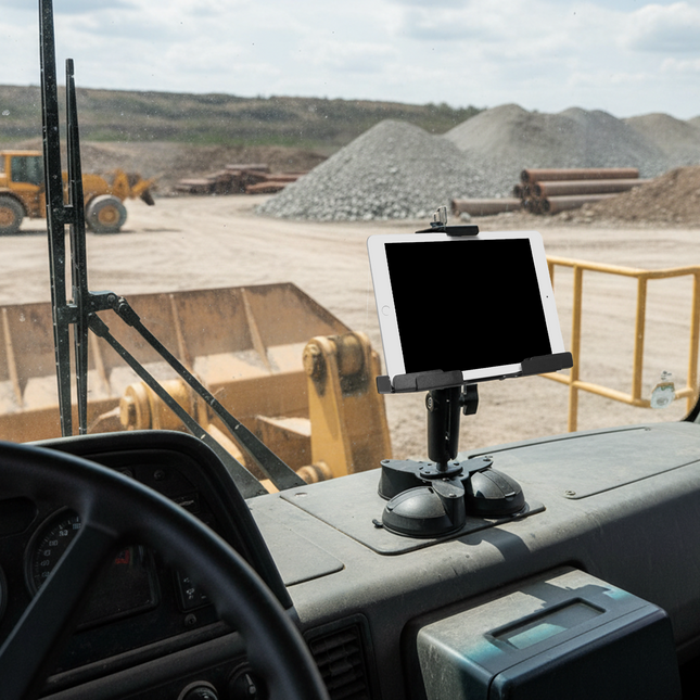 Mighty Mount® 9" to 13" Triple Suction Cup Metal Locking iPad / Tablet Holder