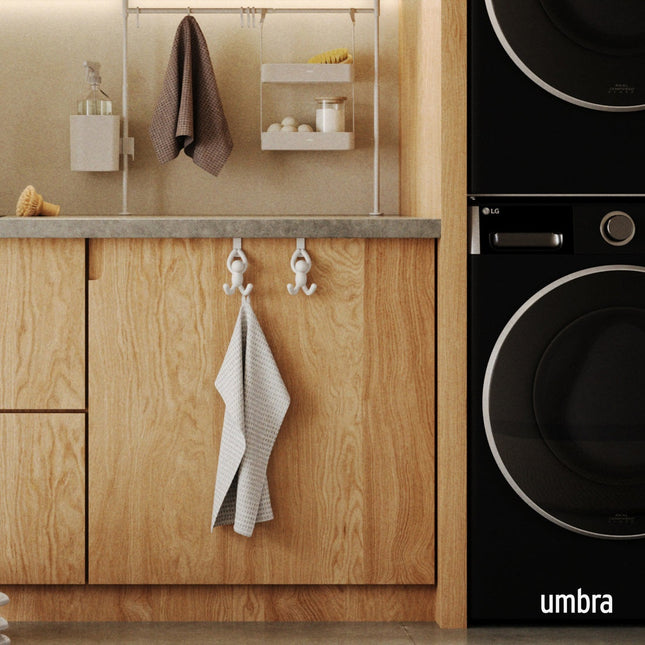 UMBRA Buddy Over The Cabinet Hooks, Set of 2 - White
