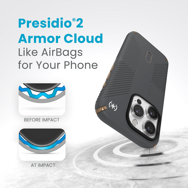 Speck iPhone 15 Pro Presidio2 Grip + ClickLock - Grey