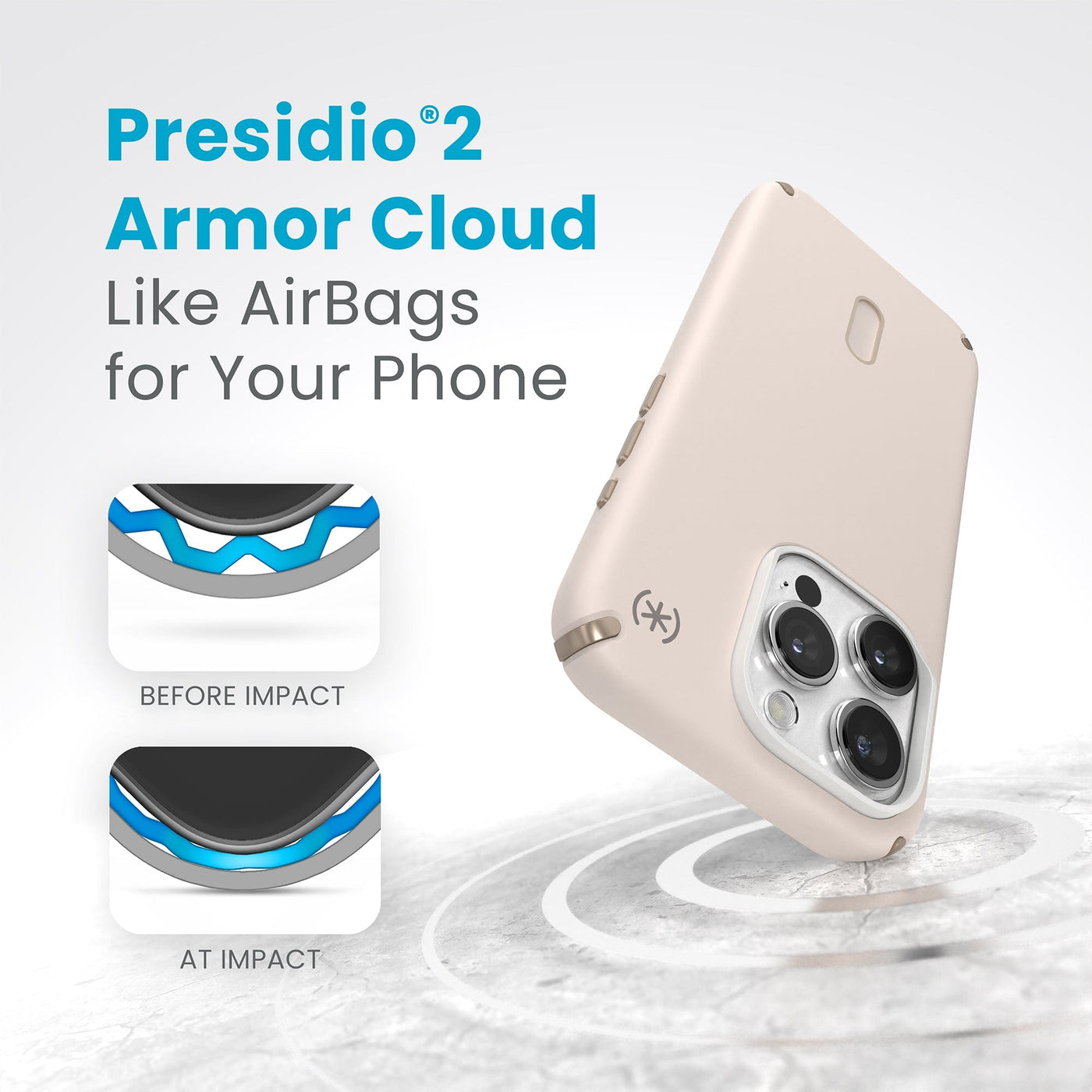 Speck iPhone 15 Pro Presidio2 Pro + ClickLock - Grey