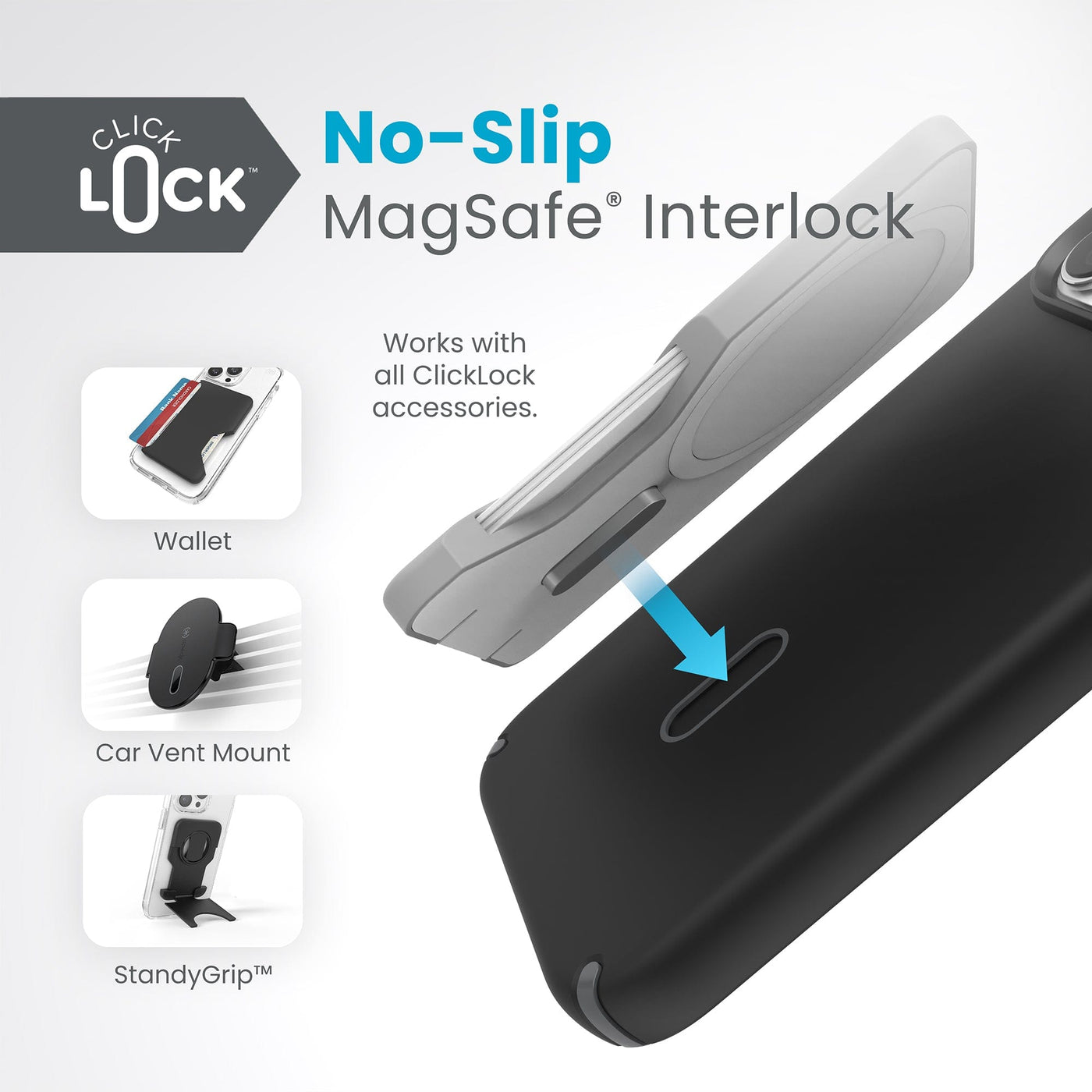 Speck iPhone 15 Pro Max Presidio2 Pro + ClickLock - Grey