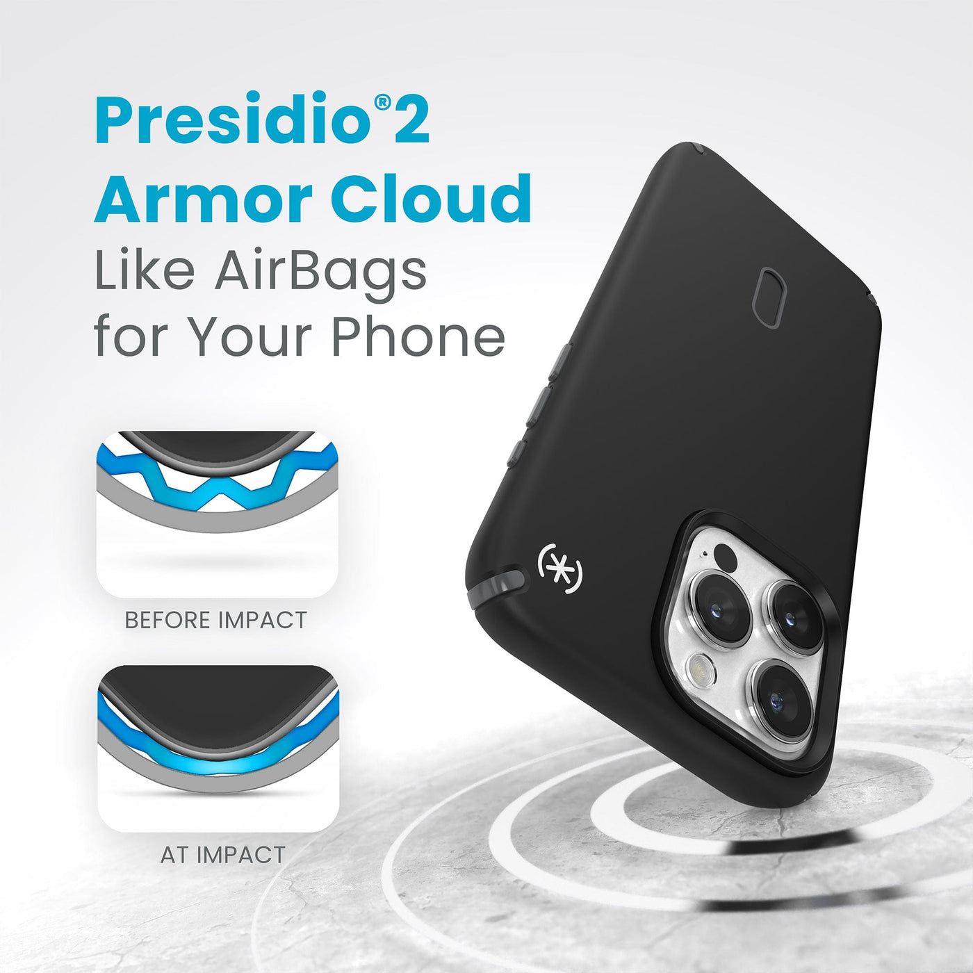 Speck iPhone 15 Pro Max Presidio2 Pro + ClickLock - Grey