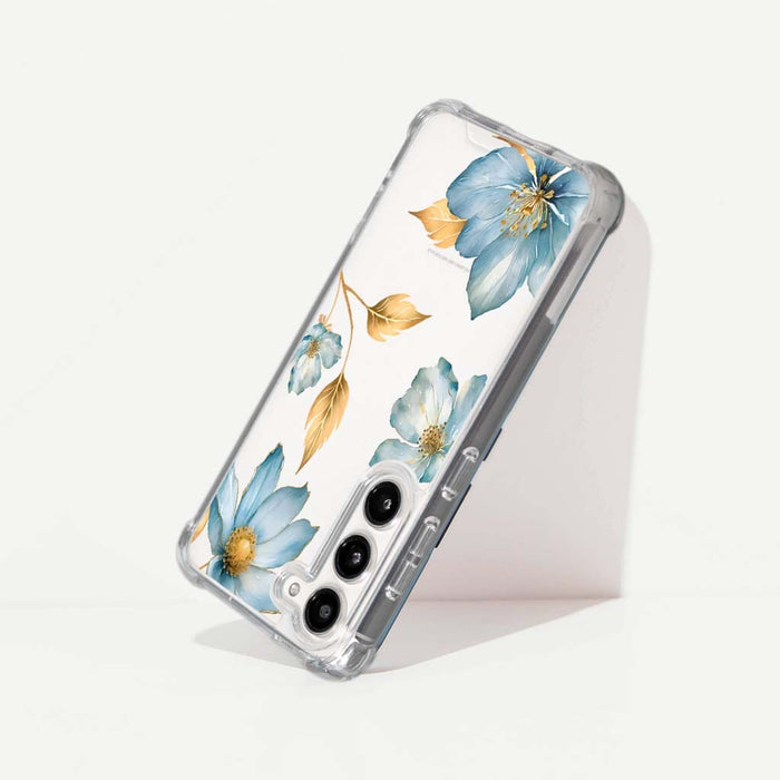 Blue Wildflower Clear Design Case with MagSafe - Samsung S24 FE