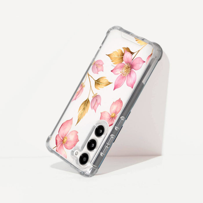 Pink Wildflower Clear Design Case with MagSafe - Samsung S24 FE