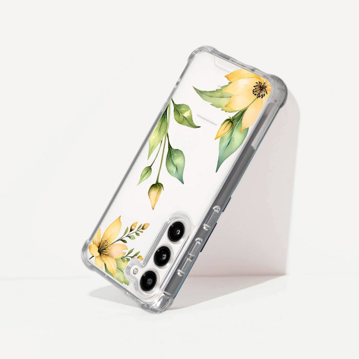 Yellow Wildflower Clear Design Case with MagSafe - Samsung S24 FE