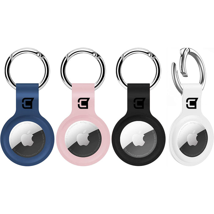 Apple AirTag Silicone Case, Protective Cover (4-Pack) with Keychain